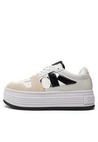 Calvin Klein Jeans Sneakersy Bold Platf Low Lace Mix Nbs Dc YW0YW01432 Biały. Kolor: biały. Materiał: skóra