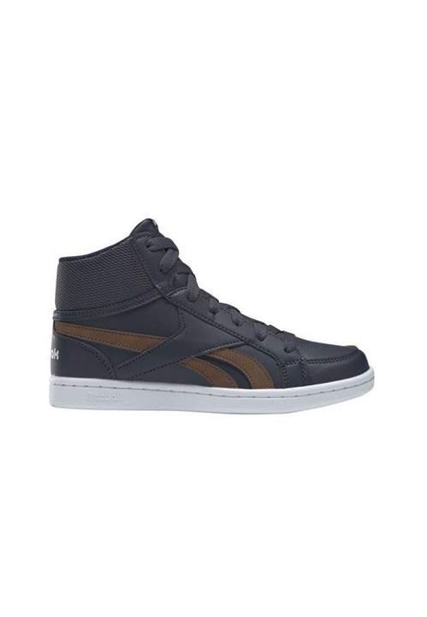 Buty do chodzenia dla dzieci Reebok Royal Prime Mid. Wysokość cholewki: za kostkę. Zapięcie: sznurówki. Kolor: szary. Materiał: materiał. Szerokość cholewki: normalna. Model: Reebok Royal. Sport: turystyka piesza