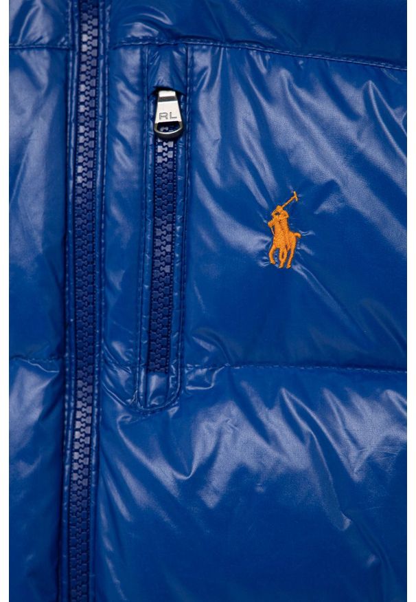 Polo Ralph Lauren Kurtka puchowa dziecięca. Typ kołnierza: polo. Kolor: niebieski. Materiał: puch
