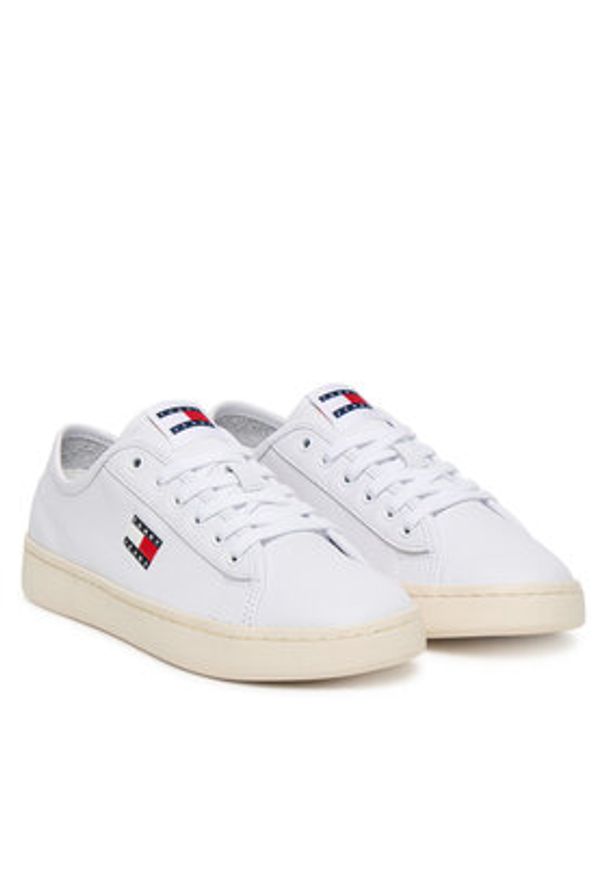 Tommy Jeans Tenisówki Tjw Lightweight Court EN0EN02875 Biały. Kolor: biały. Materiał: skóra