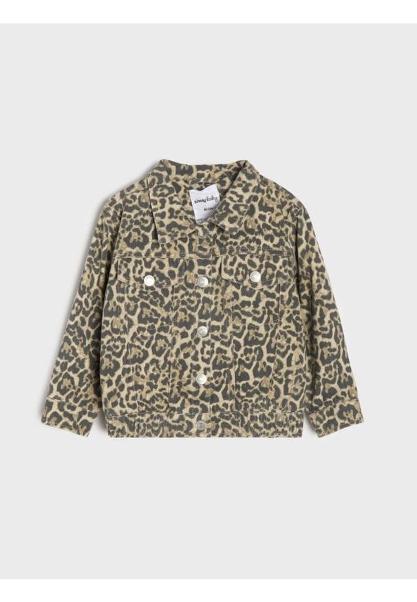 Sinsay - Kurtka katana w panterkę - wielobarwny. Wzór: motyw zwierzęcy