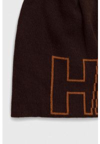 Helly Hansen czapka kolor brązowy z cienkiej dzianiny. Kolor: brązowy. Materiał: dzianina #2