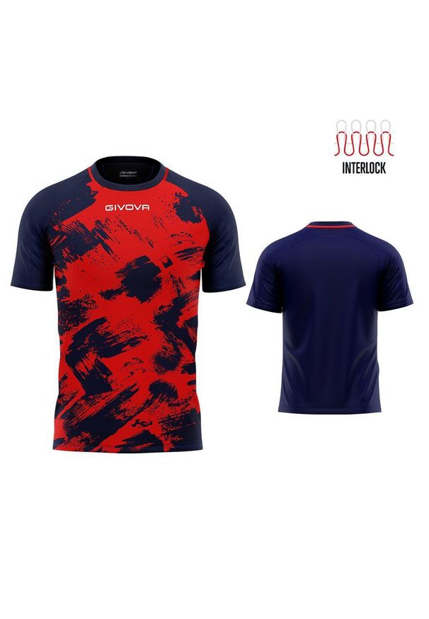 T-shirt Givova Art Sport: Komfort i Wydajność w Jednym. Kolor: czerwony, niebieski, wielokolorowy. Materiał: poliester. Wzór: nadruk. Sport: piłka nożna
