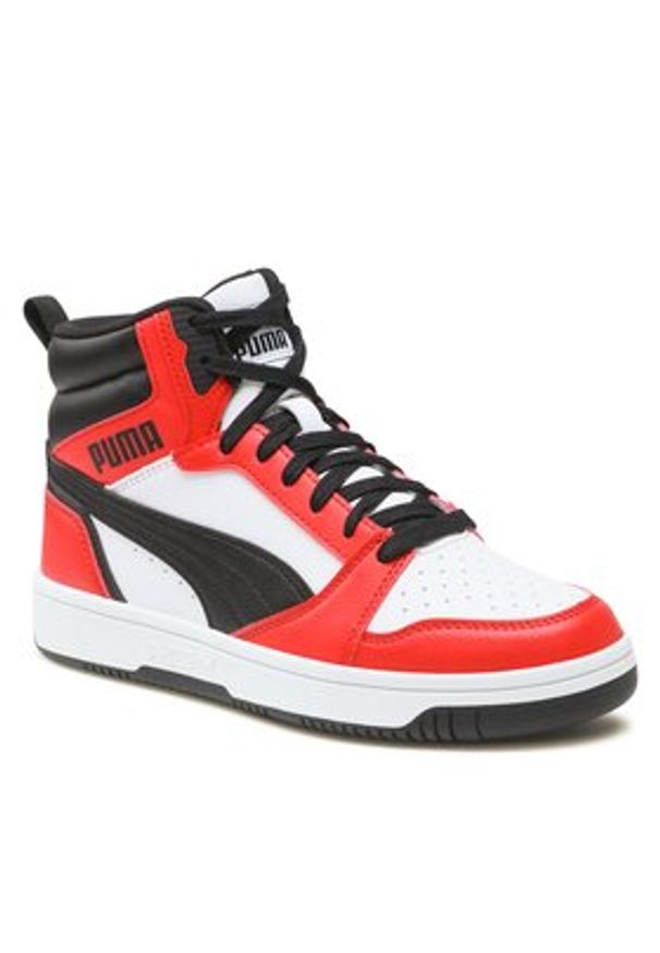 Puma Sneakersy Rebound V6 Mid Jr 393831 03 Czerwony. Kolor: czerwony. Materiał: skóra