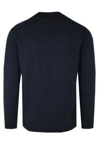 Bawełniany sweter Brave Soul z Oryginalnym Kołnierzykiem i Dekoltem - Granatowy. Kolor: niebieski. Materiał: bawełna