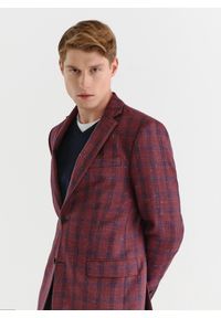 Pako Lorente - PAKO LORENTE – Bordowa marynarka casualowa. Okazja: na co dzień. Kolor: czerwony. Materiał: bawełna, len, wełna. Styl: casual