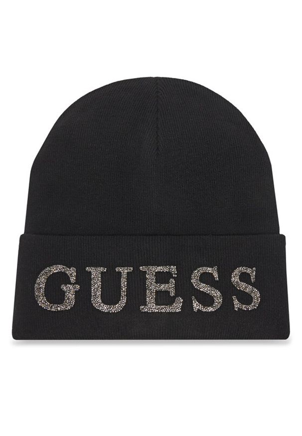 Guess Czapka AW5398 POL01 Czarny. Kolor: czarny. Materiał: wiskoza, materiał