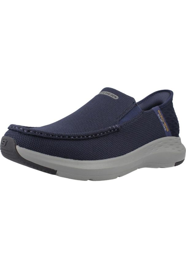skechers - Kapcie SKECHERS SLIP INS 204804S Niebieski. Kolor: niebieski. Materiał: tkanina