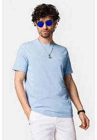 Lancerto - Koszulka Jasnoniebieska z Bawełną Linus. Kolor: niebieski. Materiał: elastan, bawełna