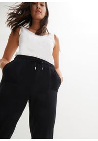bonprix - Spodnie z dżerseju z elastycznej mieszanki bawełny. Kolor: czarny. Materiał: jersey, bawełna #3