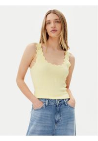 JDY Top Nanna 15290585 Żółty Slim Fit. Kolor: żółty. Materiał: wiskoza