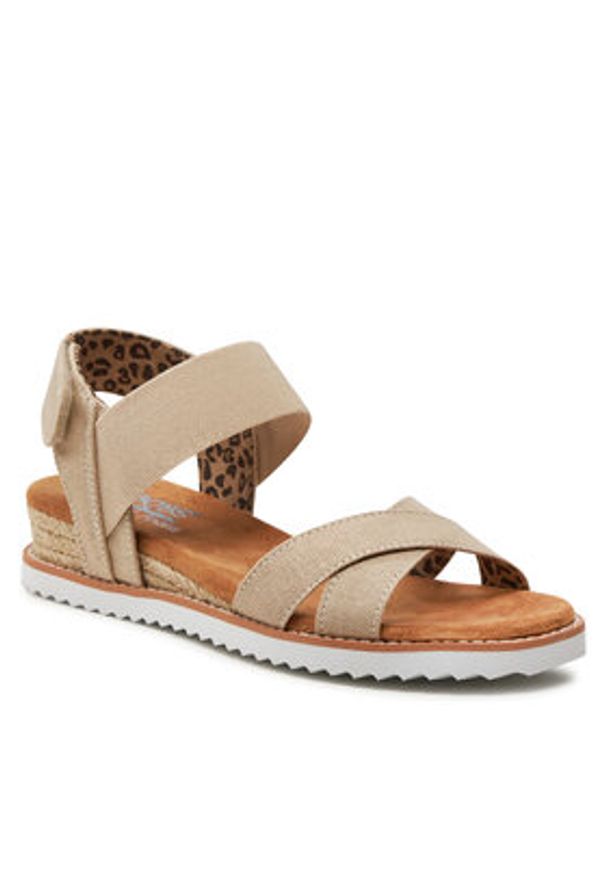 skechers - Skechers Sandały Desert Kiss-Secret Picnic 33386/NAT Beżowy. Kolor: beżowy. Materiał: materiał
