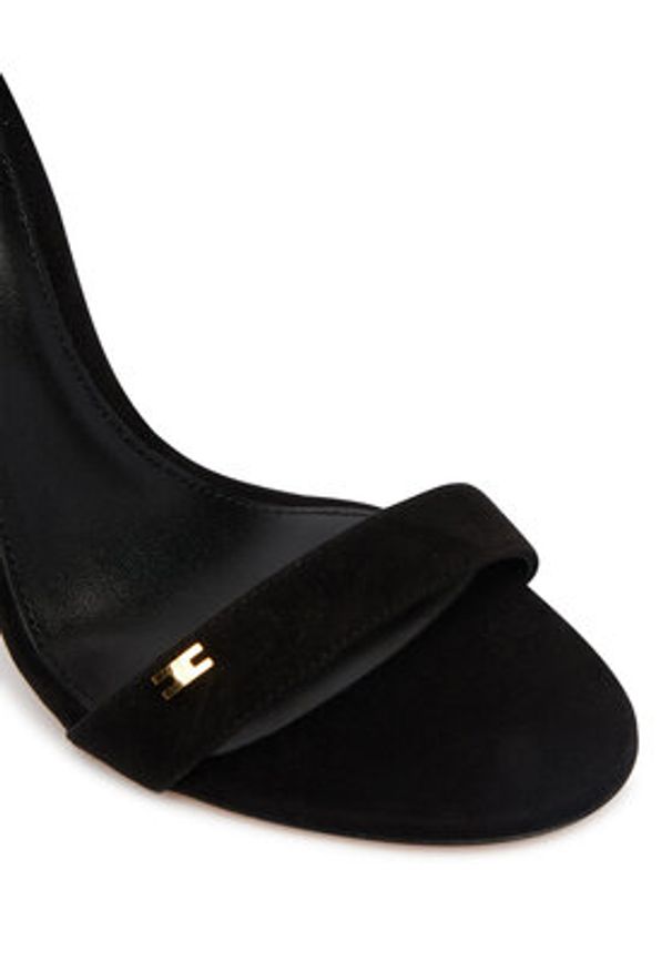 Elisabetta Franchi Sandały SA-91L-62E2-V600 Czarny. Kolor: czarny. Materiał: skóra, zamsz