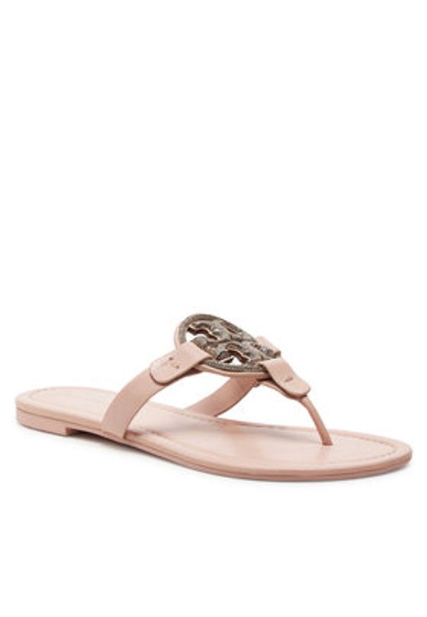 Tory Burch Japonki 145945 Różowy. Kolor: różowy. Materiał: skóra