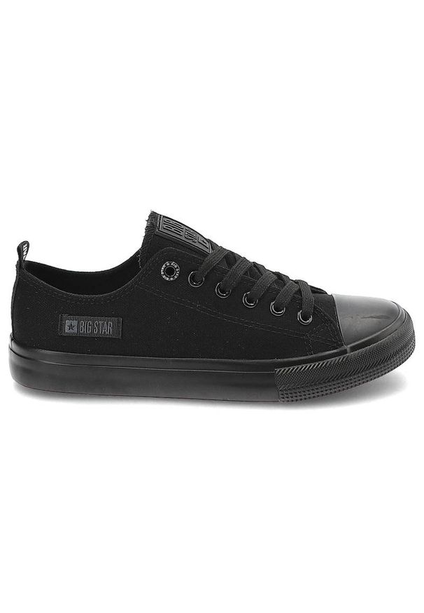Big-Star - Czarne Trampki Big Star Unisex. Kolor: czarny. Materiał: materiał, guma. Szerokość cholewki: normalna. Wzór: aplikacja, jednolity. Sezon: wiosna