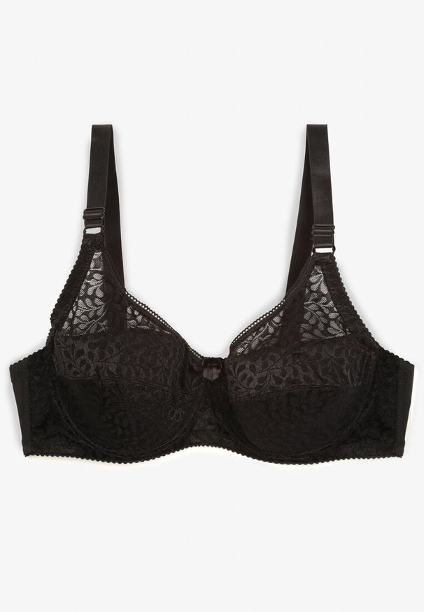 Renee - Czarny Biustonosz Full Cup z Ramiączkami z Regulacją Posofia. Kolor: czarny