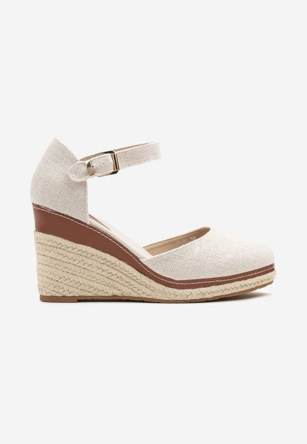 Born2be - Beżowe Sandały Espadryle na Plecionym Koturnie Alanilis. Okazja: na co dzień. Zapięcie: klamry. Kolor: beżowy. Sezon: lato. Obcas: na koturnie. Styl: casual, elegancki