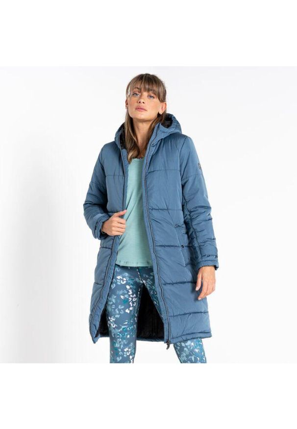 DARE 2B - Renomowana kurtka damska Longline II. Kolor: niebieski. Materiał: poliester, tkanina. Sport: turystyka piesza