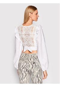 Guess Bluzka W2YH76 WESS0 Biały Regular Fit. Kolor: biały. Materiał: len #3