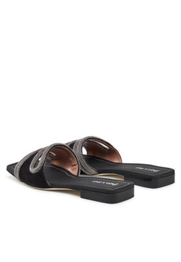 Pollini Klapki SA28071C1MTA0000 Czarny. Kolor: czarny. Materiał: skóra, zamsz