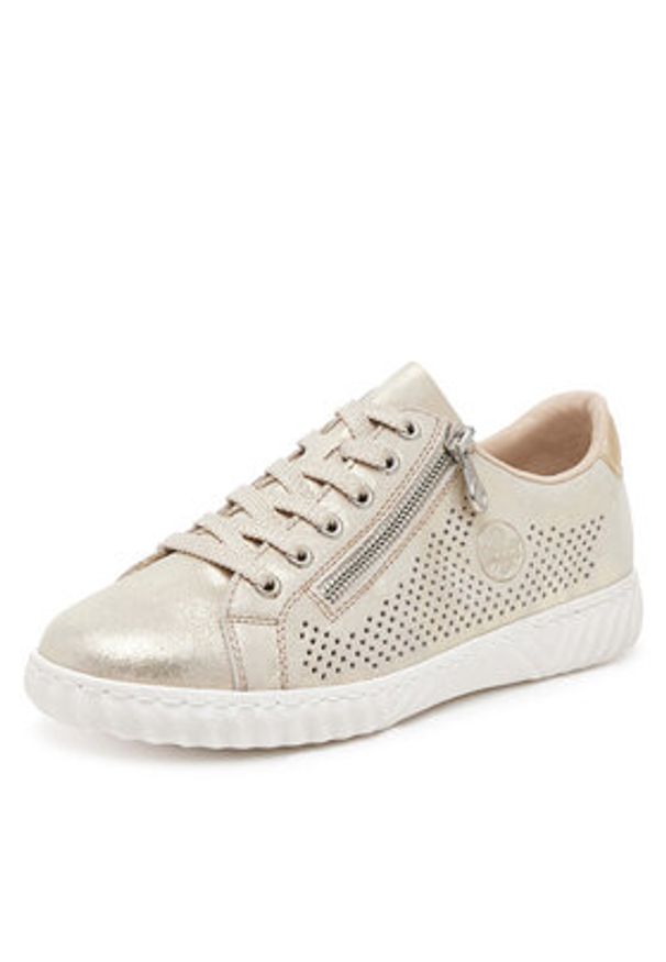 Rieker Sneakersy CEO-N0901-62 Złoty. Kolor: złoty. Materiał: zamsz, skóra