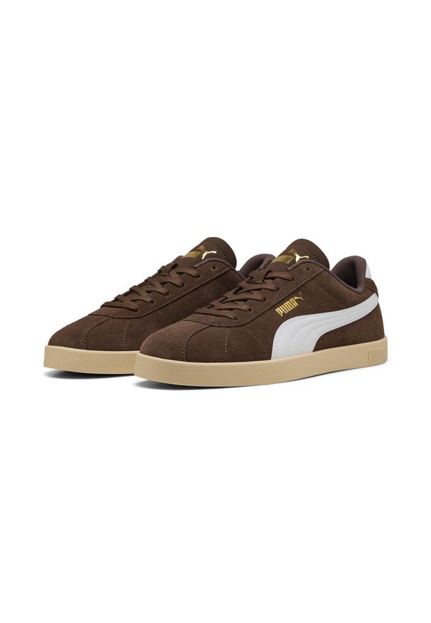 Puma - Sneakersy zamszowe unisex PUMA Club II PUMA Flat Bronze White Gold Brown. Kolor: żółty, zielony, wielokolorowy, brązowy, biały. Materiał: zamsz. Sport: turystyka piesza
