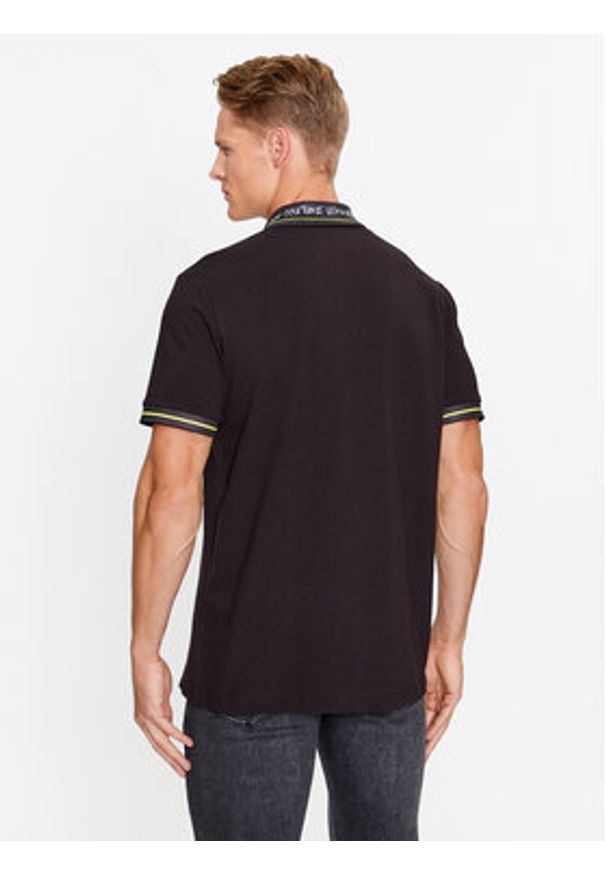Versace Jeans Couture Polo 75GAGT13 Czarny Regular Fit. Typ kołnierza: polo. Kolor: czarny. Materiał: bawełna