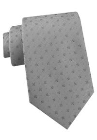 Krawat Męski - Angelo di Monti - Popielaty w Popielate Groszki. Kolor: szary. Materiał: tkanina. Wzór: grochy. Styl: elegancki, wizytowy