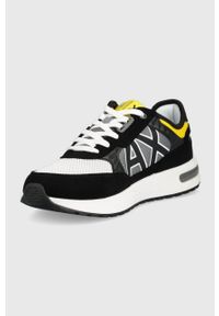 Armani Exchange sneakersy kolor czarny. Nosek buta: okrągły. Zapięcie: sznurówki. Kolor: czarny. Materiał: guma #4