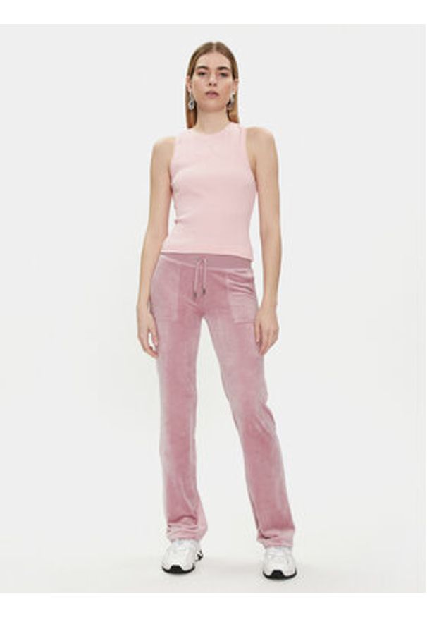 Juicy Couture Top Beckham JCBLV223811 Różowy Slim Fit. Kolor: różowy. Materiał: bawełna