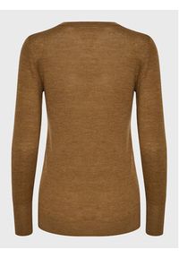 Kaffe Sweter Merin 10506028 Brązowy Regular Fit. Kolor: brązowy. Materiał: wełna #6