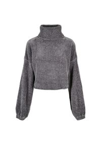 Bluza damska z golfem Urban Classics chenille (GT). Typ kołnierza: golf. Kolor: szary. Sport: golf #1