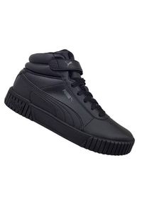 Buty do chodzenia dla dzieci Puma Carina 20 Mid PS. Wysokość cholewki: za kostkę. Zapięcie: rzepy. Kolor: wielokolorowy. Materiał: materiał, syntetyk. Szerokość cholewki: normalna. Sport: turystyka piesza