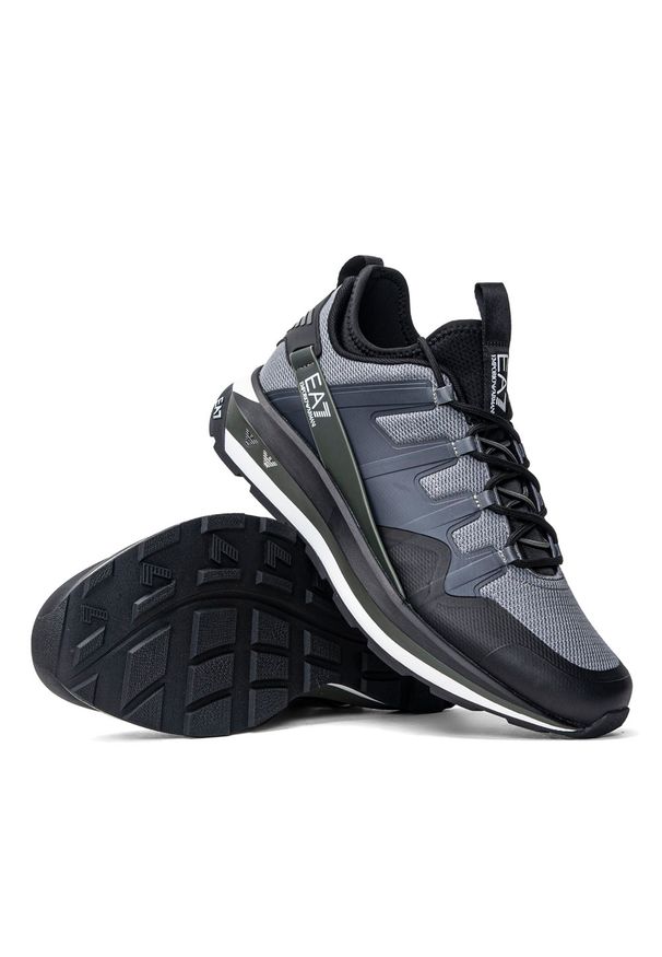 Sneakersy męskie czarne EA7 Emporio Armani X8X088 XK233 Q286. Okazja: do pracy, na spacer, na co dzień. Kolor: czarny. Sport: turystyka piesza