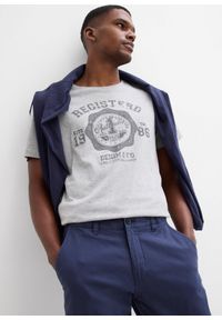 bonprix - Spodnie chinosy z czystego lnu, regular fit, prosta nogawka. Kolor: niebieski. Materiał: len. Styl: klasyczny #2