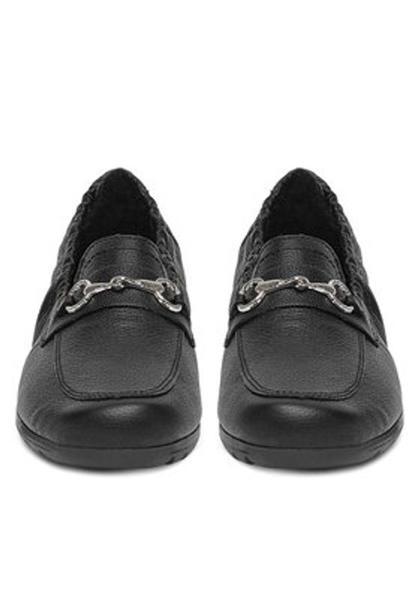 Rieker Mokasyny L9354-00 Czarny. Kolor: czarny. Materiał: skóra