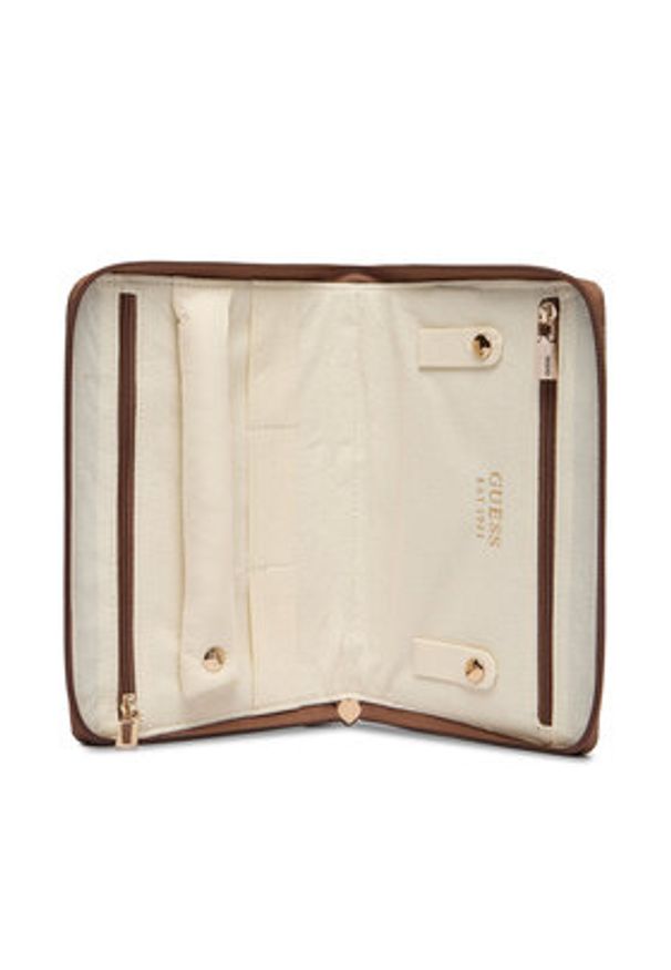 Guess Zestaw etui Berta Travel TXOB86 88048 Brązowy. Kolor: brązowy. Materiał: skóra