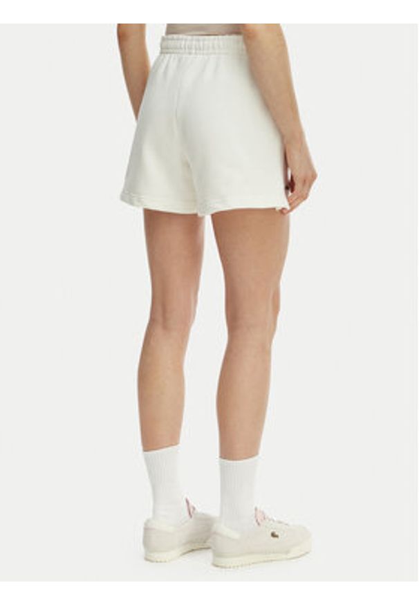 Lacoste Szorty sportowe GF5341 Écru Regular Fit. Kolor: kremowy. Materiał: bawełna