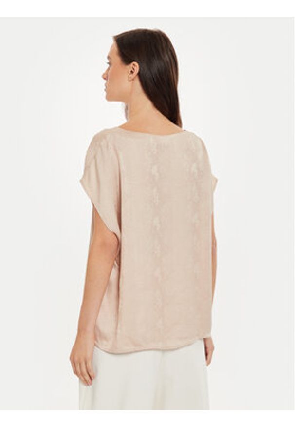 Sisley Bluzka 57U5LQ07Q Beżowy Regular Fit. Kolor: beżowy. Materiał: wiskoza