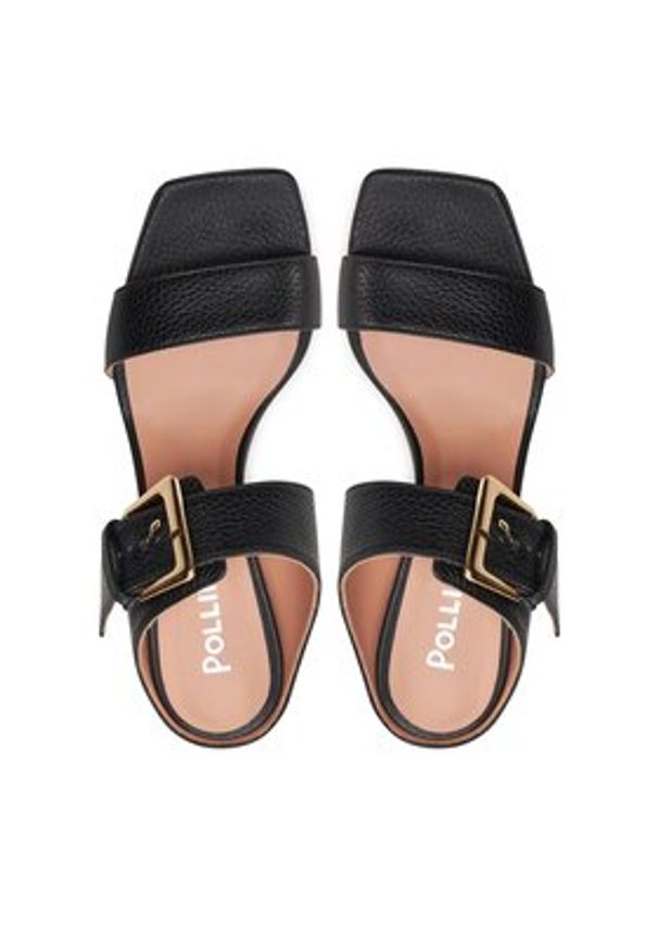 Pollini Klapki SA28237C0ITD0000 Czarny. Kolor: czarny. Materiał: skóra