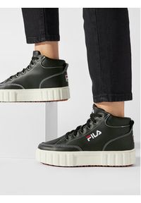 Fila Sneakersy Sandblast Mid Wmn FFW0187.80010 Czarny. Kolor: czarny. Materiał: skóra