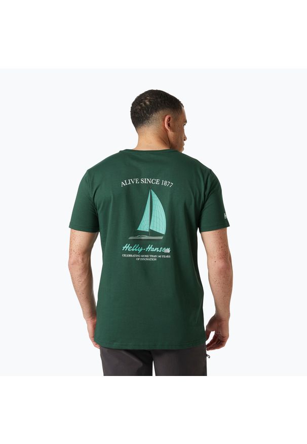 Koszulka męska Helly Hansen Shoreline 3.0. Kolor: zielony. Sport: turystyka piesza