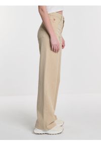 Big-Star - Jeansy damskie z dodatkiem lnu z szeroką nogawką jasnobrązowe Atrea 881. Stan: podwyższony. Kolor: brązowy. Styl: klasyczny #4