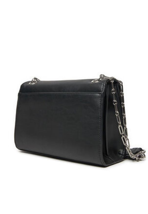 Calvin Klein Torebka Ck Medium Conv Chain Bag K60K612810 Czarny. Kolor: czarny. Materiał: skórzane