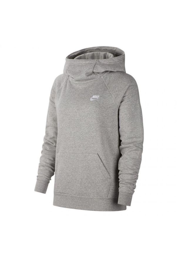 Nike - Damska Bluza Z Kapturem Essentials Funnel Neck. Typ kołnierza: kaptur. Kolor: szary