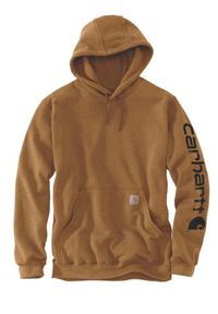 Bluza sportowa męska z kapturem Carhartt Midweight Sleeve Logo Hooded. Typ kołnierza: kaptur. Kolor: brązowy