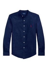 Polo Ralph Lauren Koszula 710968925002 Granatowy Slim Fit. Typ kołnierza: polo. Kolor: niebieski. Materiał: len #4