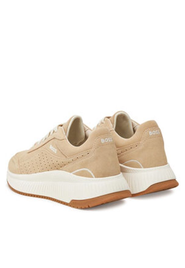 BOSS Sneakersy Ttnmevo 50536421 Beżowy. Kolor: beżowy. Materiał: zamsz, skóra