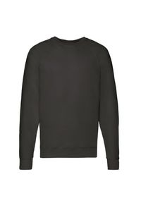FRUIT OF THE LOOM - Lekka Raglanowa Bluza Unisex Dla Dorosłych. Kolor: czarny. Długość rękawa: raglanowy rękaw
