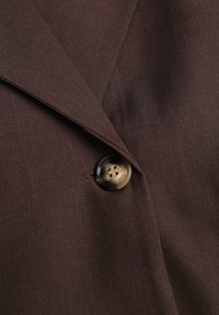 Renee - Brązowa Dwurzędowa Kamizelka Oversize o Garniturowym Kroju Edoriela. Kolor: brązowy. Materiał: poliester, koronka #3